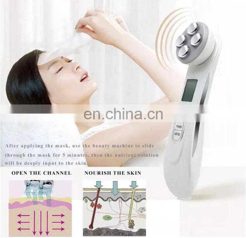 Portable High Frequency Ultrasonic Facial Wrinkles Removal Led Light Electric RF EMS Facial Massager Machine
