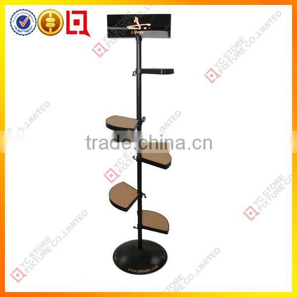Metal Shoes Store Fixture Floor Display Stand