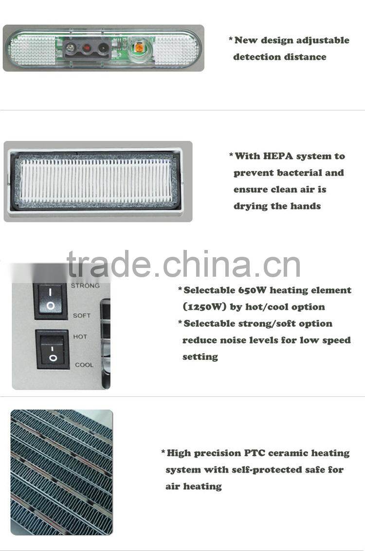 stainless steel wall mounted hand dryer for public washroom