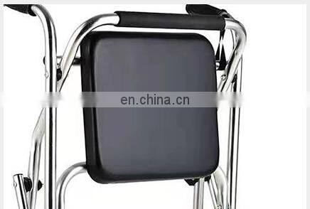 The new elderly walker foldable portable walker auxiliary walking device four-wheel trolley shopping cart