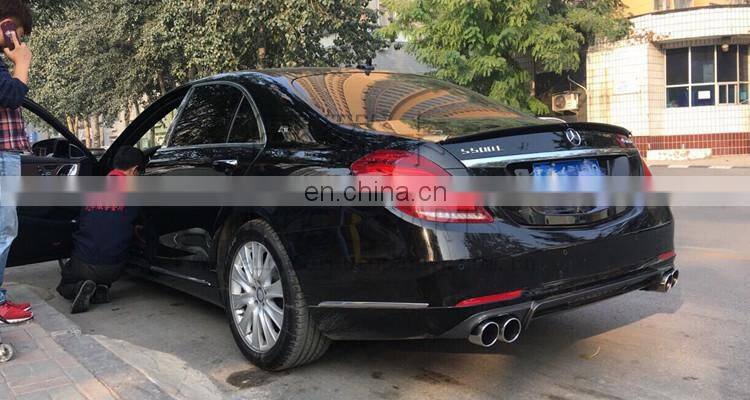 W222 diffuser fit for MB S-class W222 S350 S400 to B style B700 rear diffuser with round exhaust tips for W222 B diffuser
