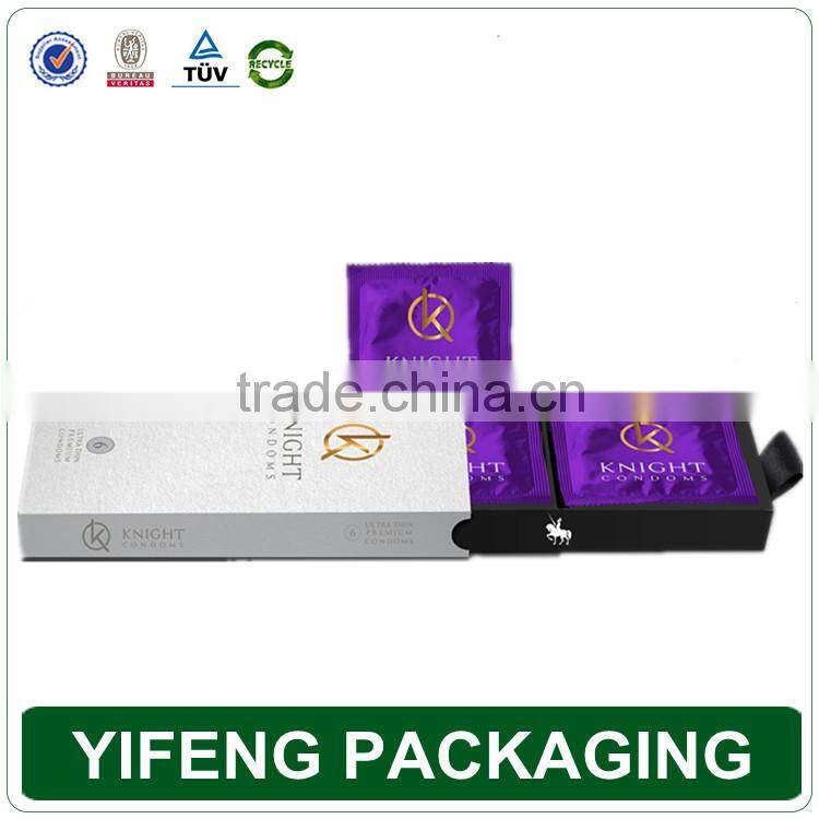 Custom fancy female condom use box packaging design