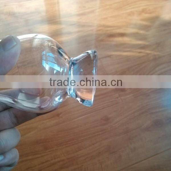 Handmade mouth blown clear stemless hot whisky glass