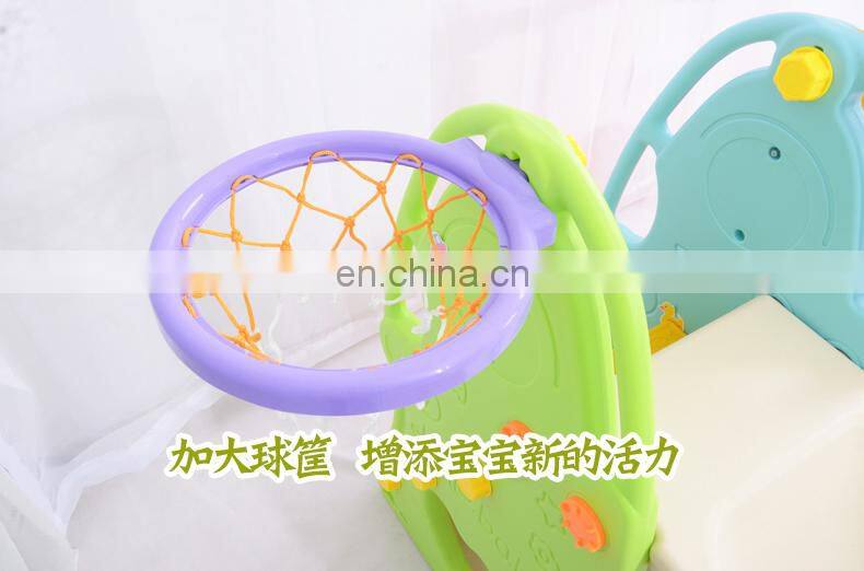 2020 kids happy slide and bear ball pool plastic indoor slide for sales