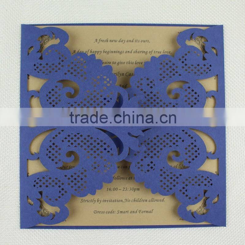 2016 Favor Idea Laser Cut Wedding Invitation Rustic with Competitive Price