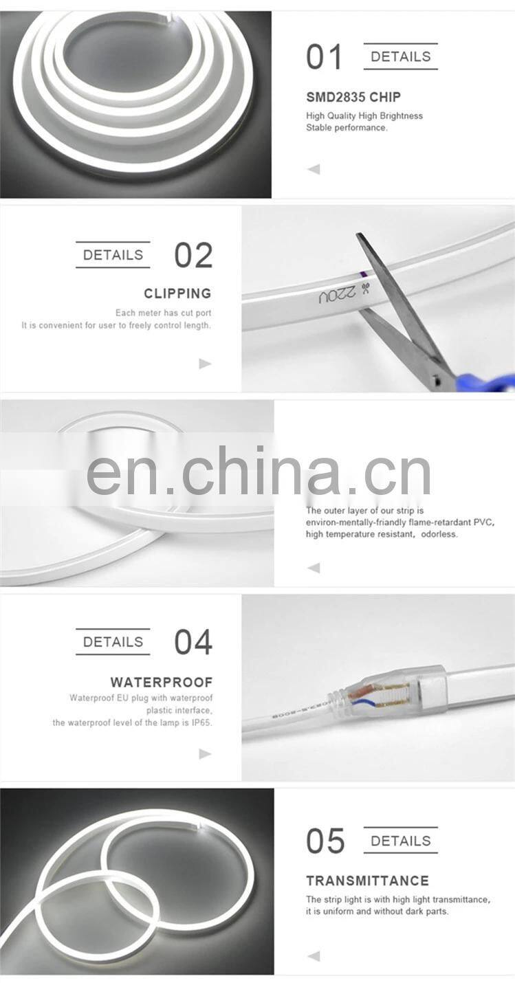 DC12V DC24V 6MM 8MM 16MM Side Top Silicon LED Strip Neon Light