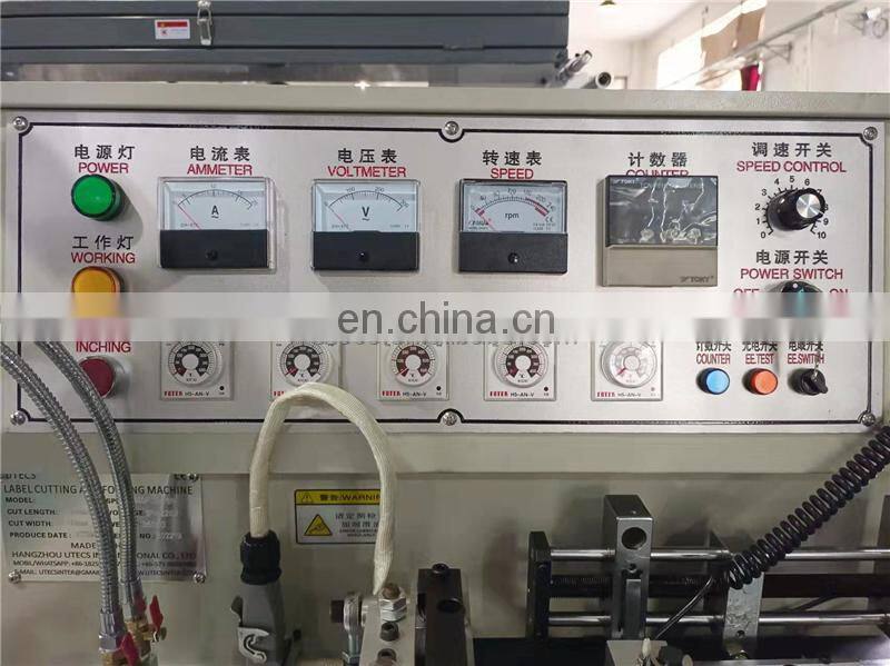 US4000 Auto hot cold knife cotton webbing ribbon garment nylon label cutting and folding machine with triangle middle fold