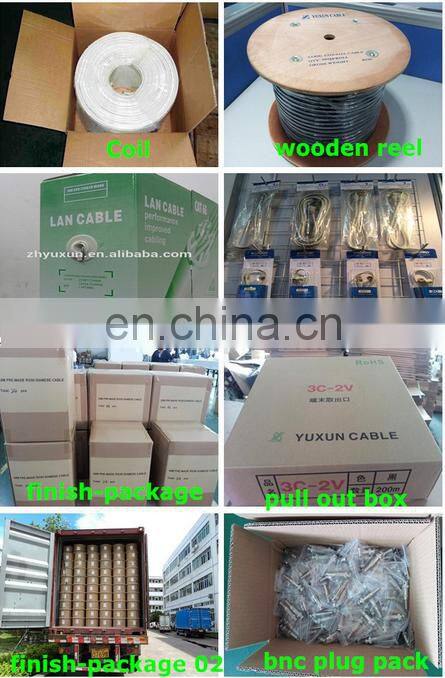 YUXUN RG59 KX6 KX7 CCTV Cable Coaxial For Camera Surveillance