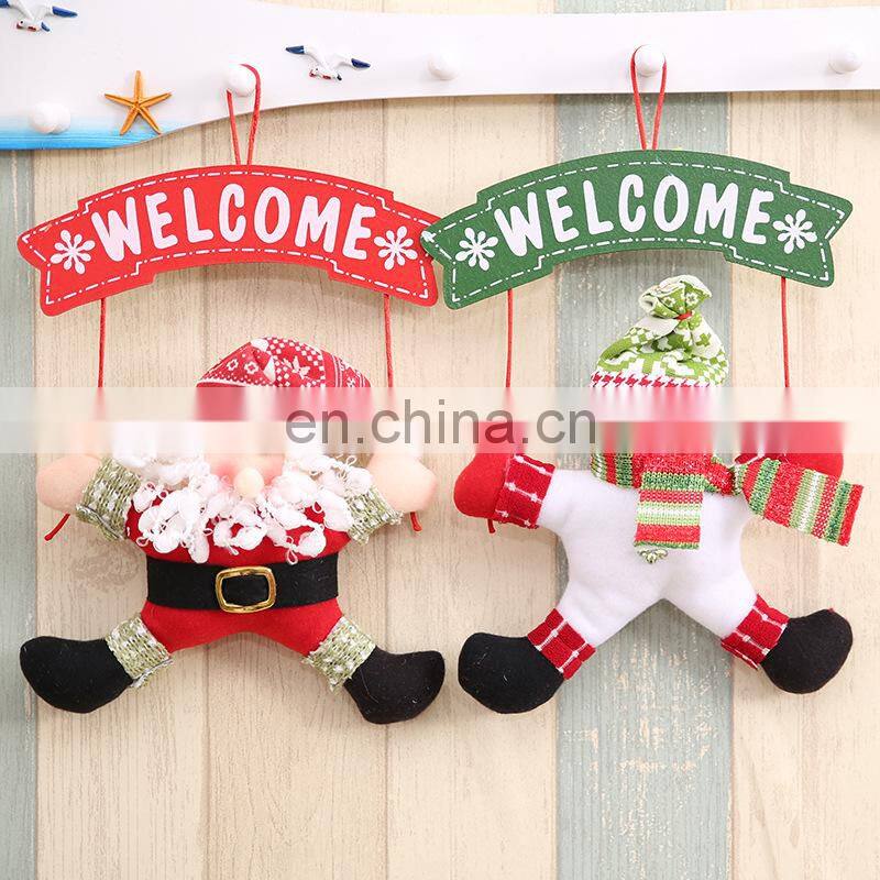 Merry Christmas Cute Santa Claus Snowman Door Hanging Christmas Tree Home Decor Ornaments Xmas Gift New Year Decoration