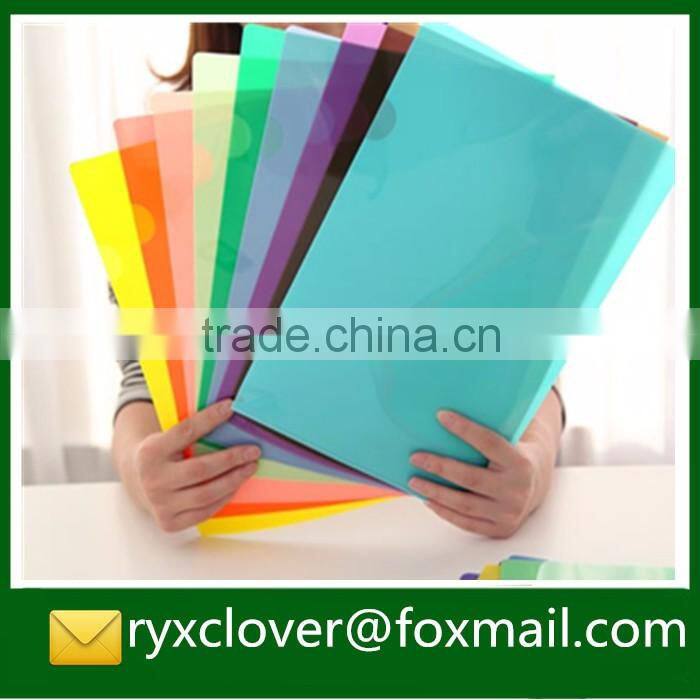 Promotional advertising gifts PP plastic A4 size L shape folder