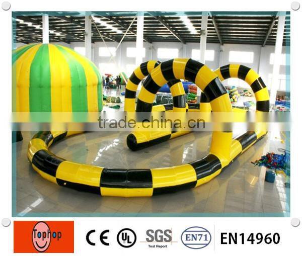 Outdoor Portable Yellow Color PVC Inflatable Race Track for Sale