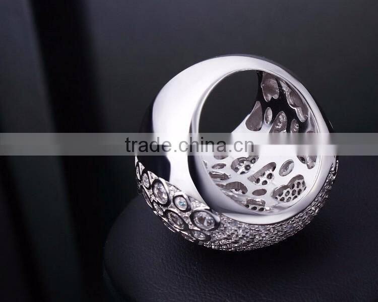 Crystal Luxury Wedding Jewelry Must Buy Design Pave Setting Zircon Chunky Ring