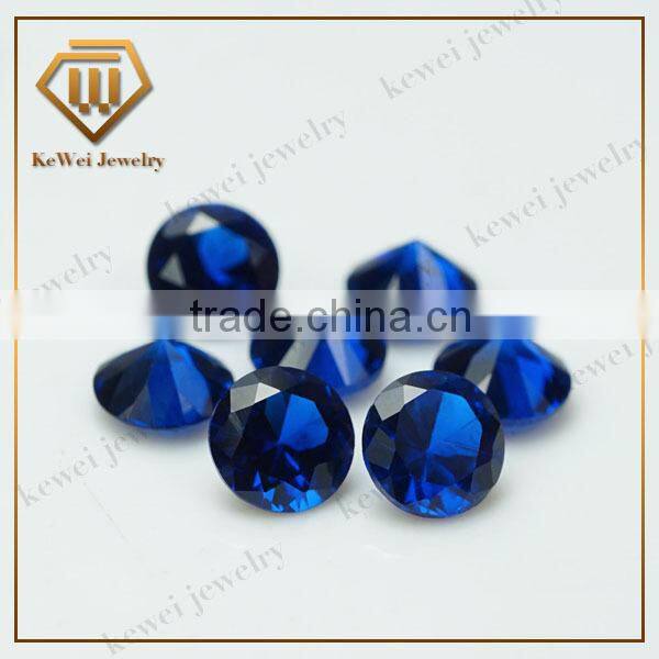 Low price loose gemstone round shape 113# blue synthetic spinel for jewelry