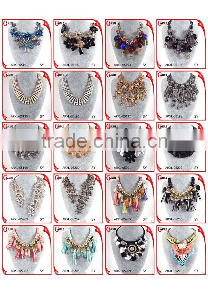 latest jewelry fashion Alloy gold charming chain tassel wholesale chunky statement necklace