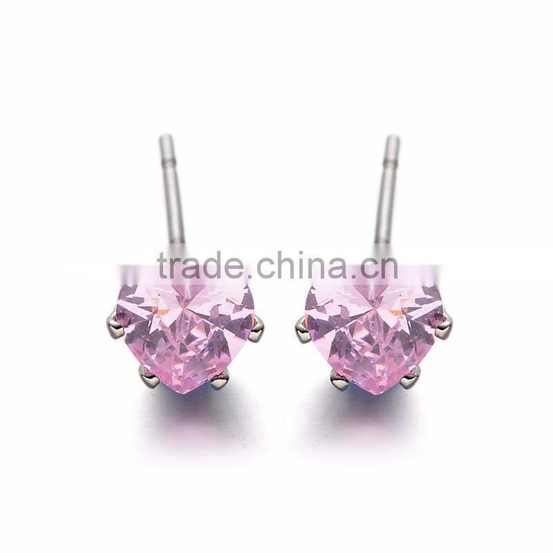 Bulk Wholesale Costume Jewelry Round Heart Square Shape Zircon Earrings Sets