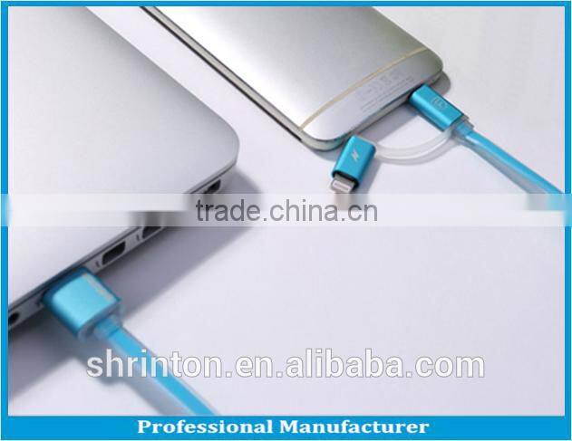 MFI Certified Factory Customized Logo Light Double Speed Fast Charge 5 Pin Light LED Micro USB Cable