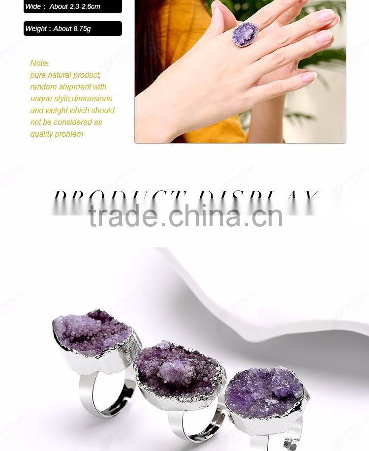 Direct sale luxury purple mood ring, Nice gift natural stone jewelry