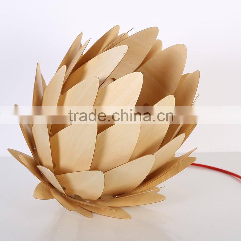 Wooden LED pendant light JK-8005B-29 2016 New Design Artichoke wooden bamboo pendant lighting