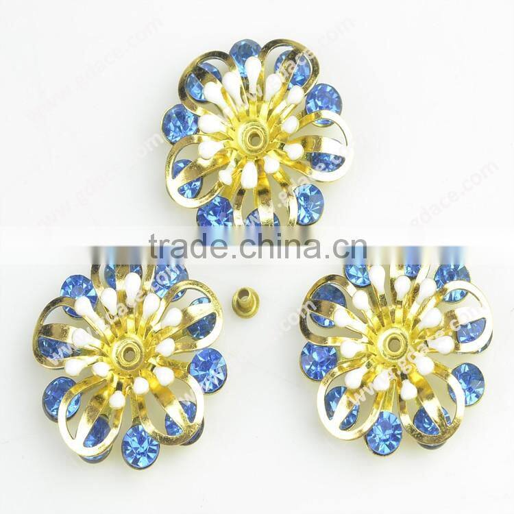 Assorted colors fresh style metal flower,craft metalware flower pieces,shoes decorative metal flowers