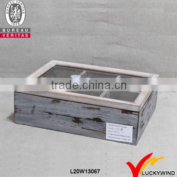 Hinged Glass Lid Wholesale Hand Made Wooden Jewelry Storage Box