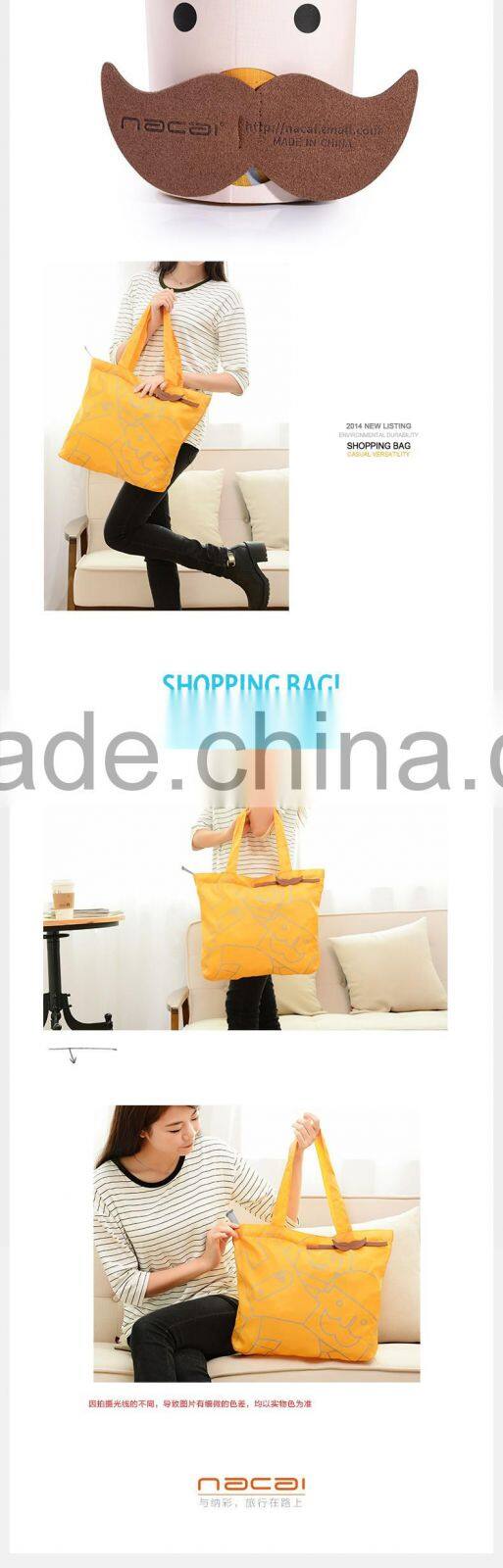 Newest beard shape folding recycle shopping bag women handbag