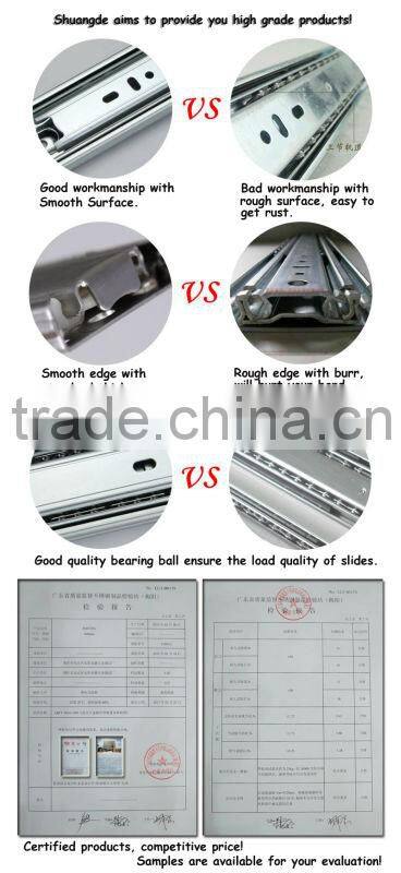 42mm 3 fold ball bearing drawer slide parts for bedroom drawer slide