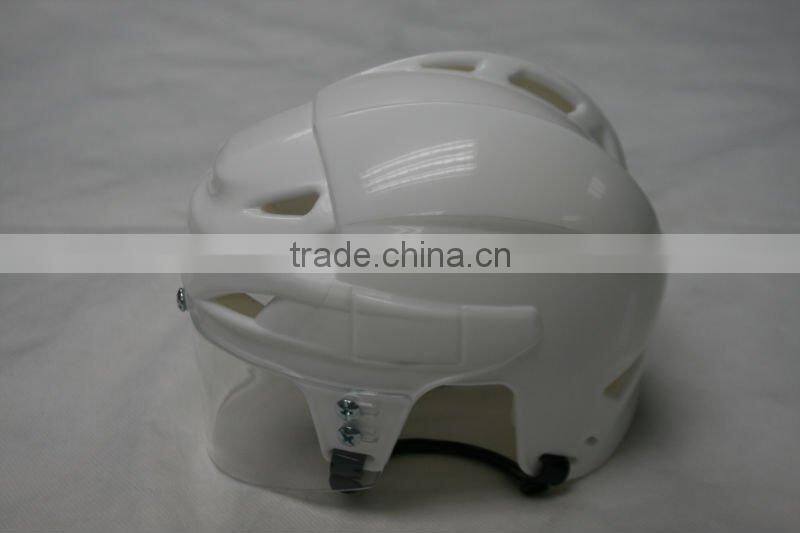 Popular new design mini ice hockey helmets with visor put on display