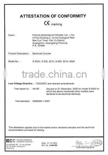 Mixed Notes Currency Counter/Money Counter/Bill Counter with UV,MG/MT,IR Fake Note Detection for USD&Swiss Franc(CHF)