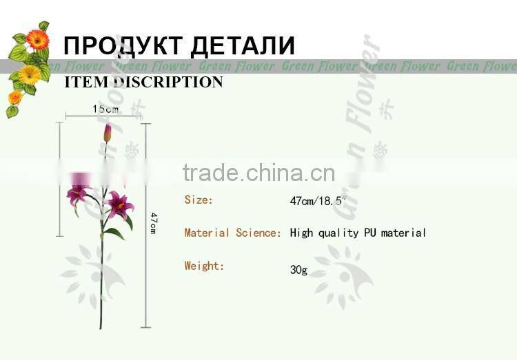2016 Wholesale Four heads mini lily Artificial Flowers Real Touch Bouquet Wedding Bridal Home Declarative flowers