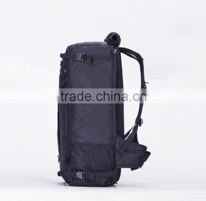Multifunctional black hiking backpack with laptop compartment