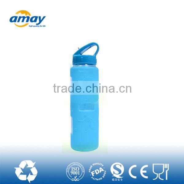 2016 New arrivals best selling products plastic bottles joyshaker hot glass water bottle with mental lid 2646