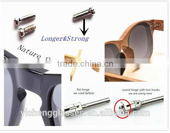 Fashion trendy design plastic frame eyewear wood temple sunglasses hand made carving glasses