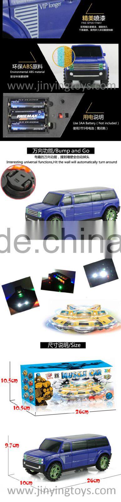 Funny 360 rotate battery operated music car toys for kids
