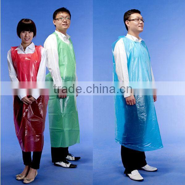 Disposable white LDPE apron