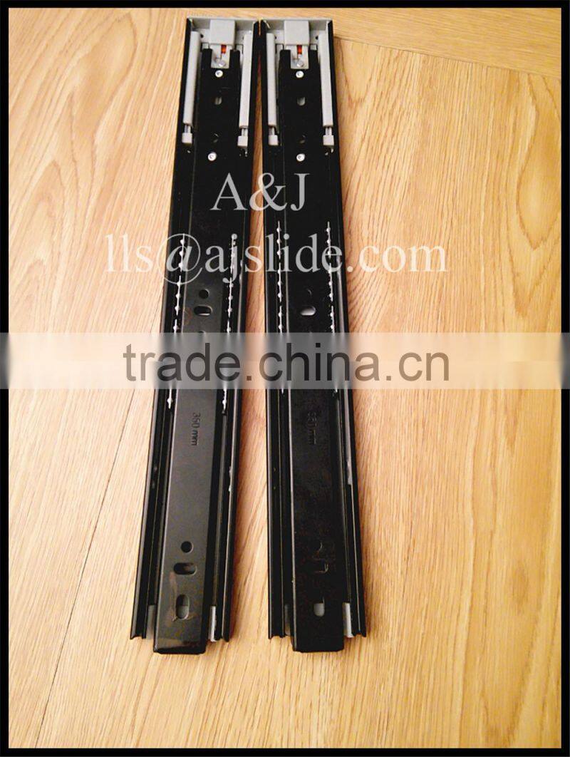 High Quality 45mm Push Open Full Extension Ball Bearing drawer slide