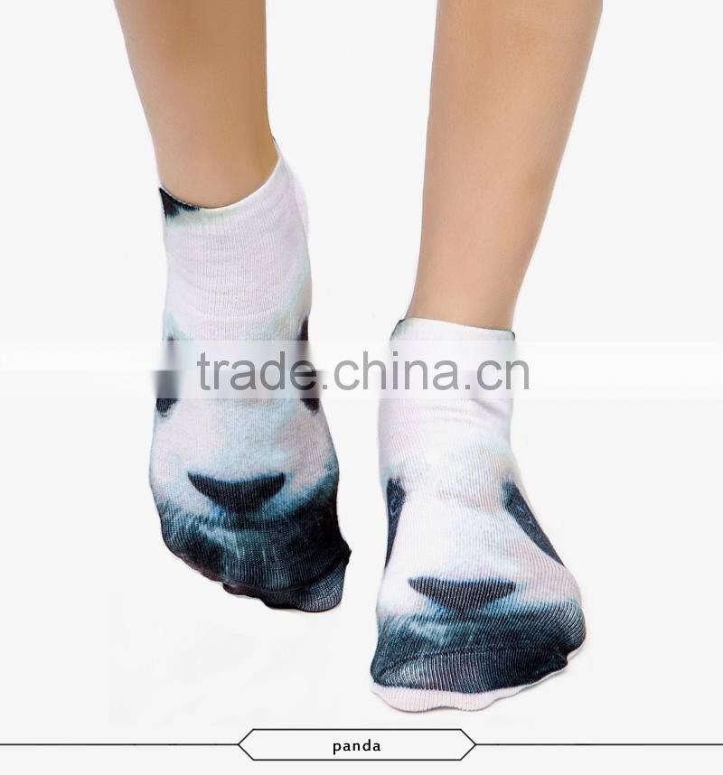 outdoor ankle white monkey high quality 3d digital full print colorful ankle socks sports unisex custom hot sale stretch spandex