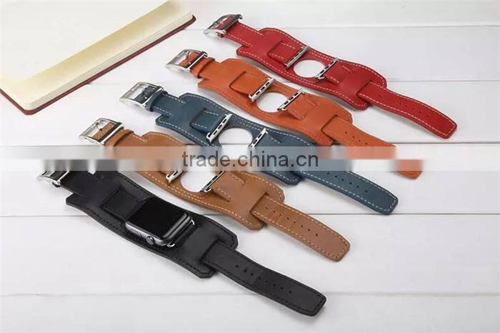 3 in 1 Double Single Tour Cuff Leather Watch Band for Apple Watch Straps