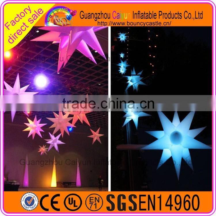 Colorful LED changable Inflatable Star For event party decoration