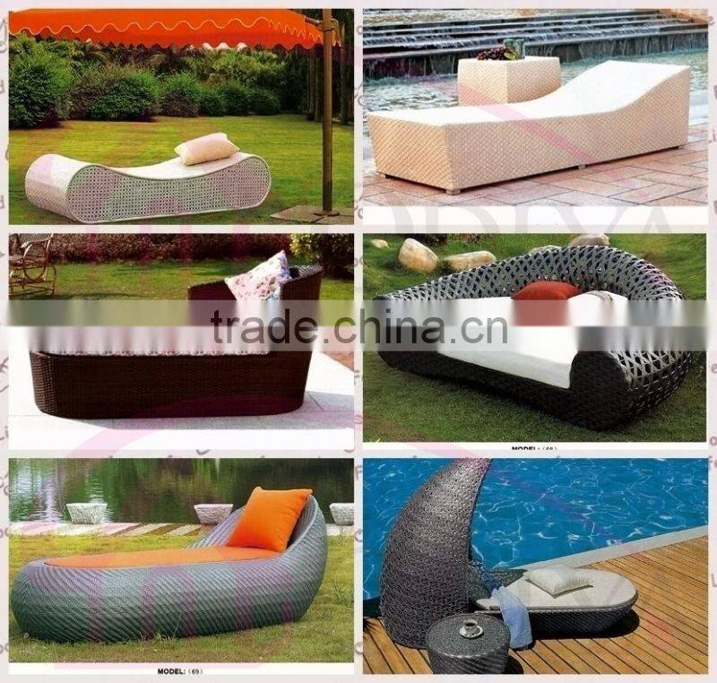 Modern PE wicker beach sunbed