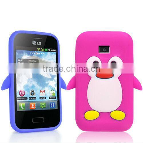 PENGUIN SILICONE SKIN Mobile Phone Case COVER FOR LG Optimus L3 E400