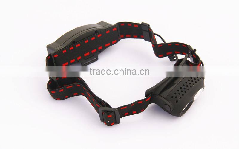 2015 New Design 3*AA Battery Plastic Headlamp XPE+LM Plastic Headlamp Multi-function Plastic Headlamp For Hunting Camping