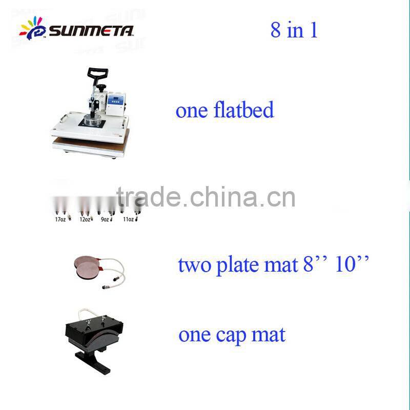 Sunmeta Manufacturer T-Shirt Mugs Caps Printing 8 in 1 Combo Heat Press Machine(SB400E)