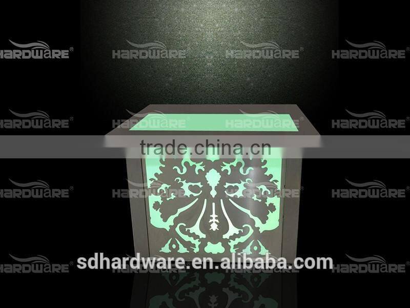 tempered glass wedding LED reception table welcome table