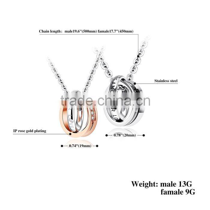 2016 wholesale fashion ring necklace in hot sale mens necklace