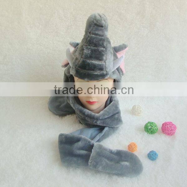 Stuffed Winter Plush Animal Hat with Paws