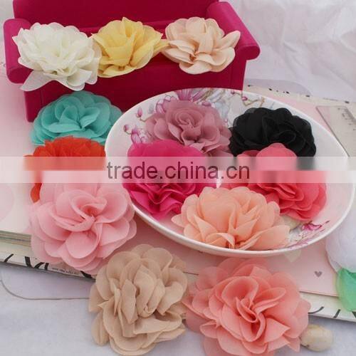 Tulle Mesh Handmade Flower,Diy Fabric Flower,Rainbow Color Flower For Children
