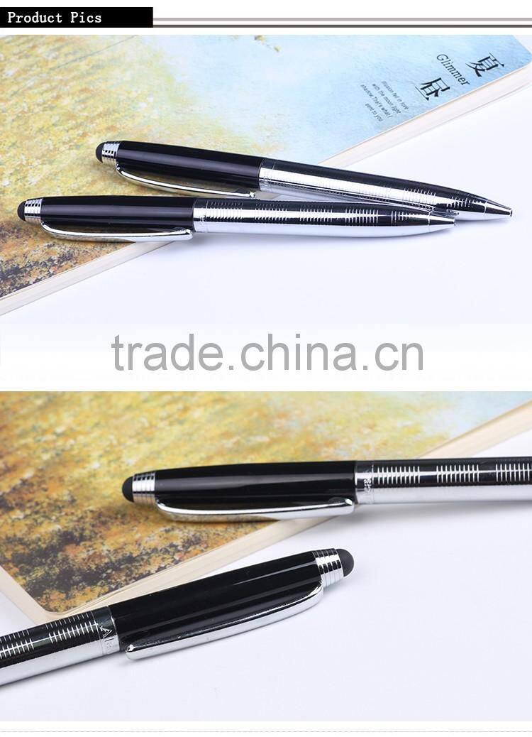 2016 popular promotional metal ball pen with touch screen stylus