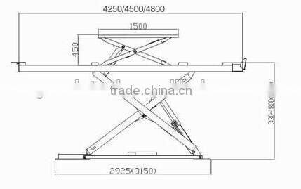 3500KGS/4000KGS/5000KGS lift capacity wheel alignment scissor car lift