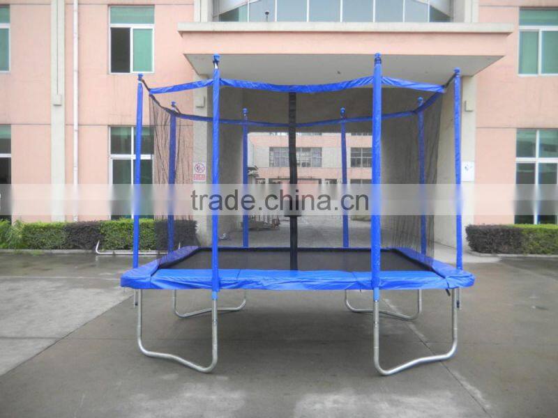 retagular high jump trampoline with safety enclosure for sale from the factory
