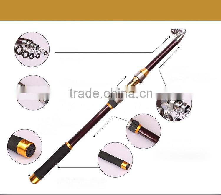 2.1M~3.6m Super Hard Carbon Fiber Fishing Reels Configurable Fishing Rod Telescopic Fly Spinning Ocean Lake Fishing 2016